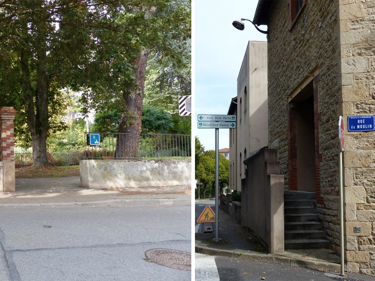 Velo_Voie_Verte_Beaujolais_Belleville - Intersection Rues du Moulin - Paulin Bussières